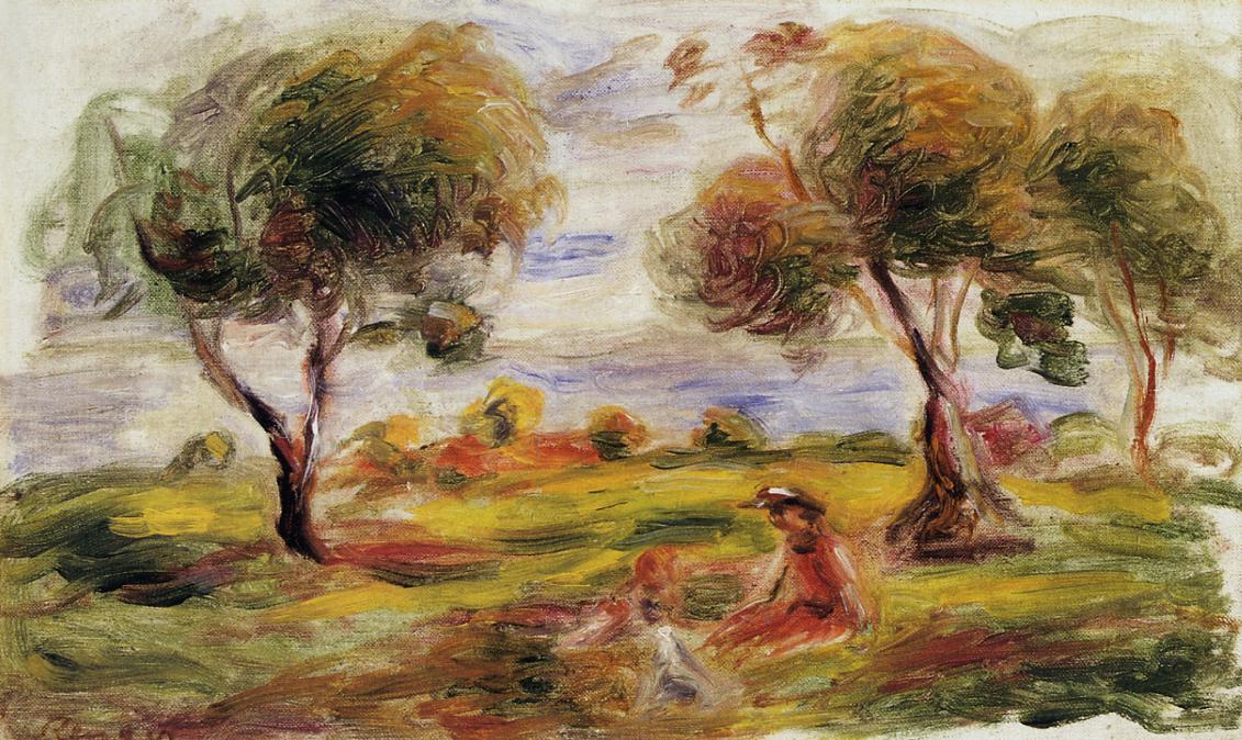 Landscape with figures at Cagnes 1916